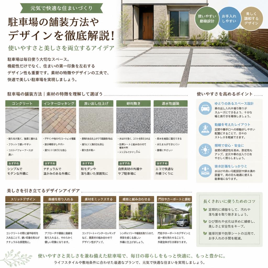 駐車場舗装で使いやすさを実現
